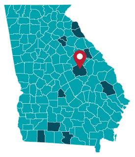Map of Georgia with Washington County Highlighted