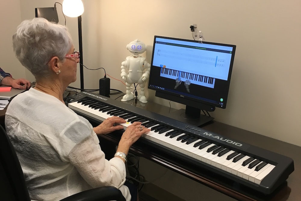 Woman playing piano